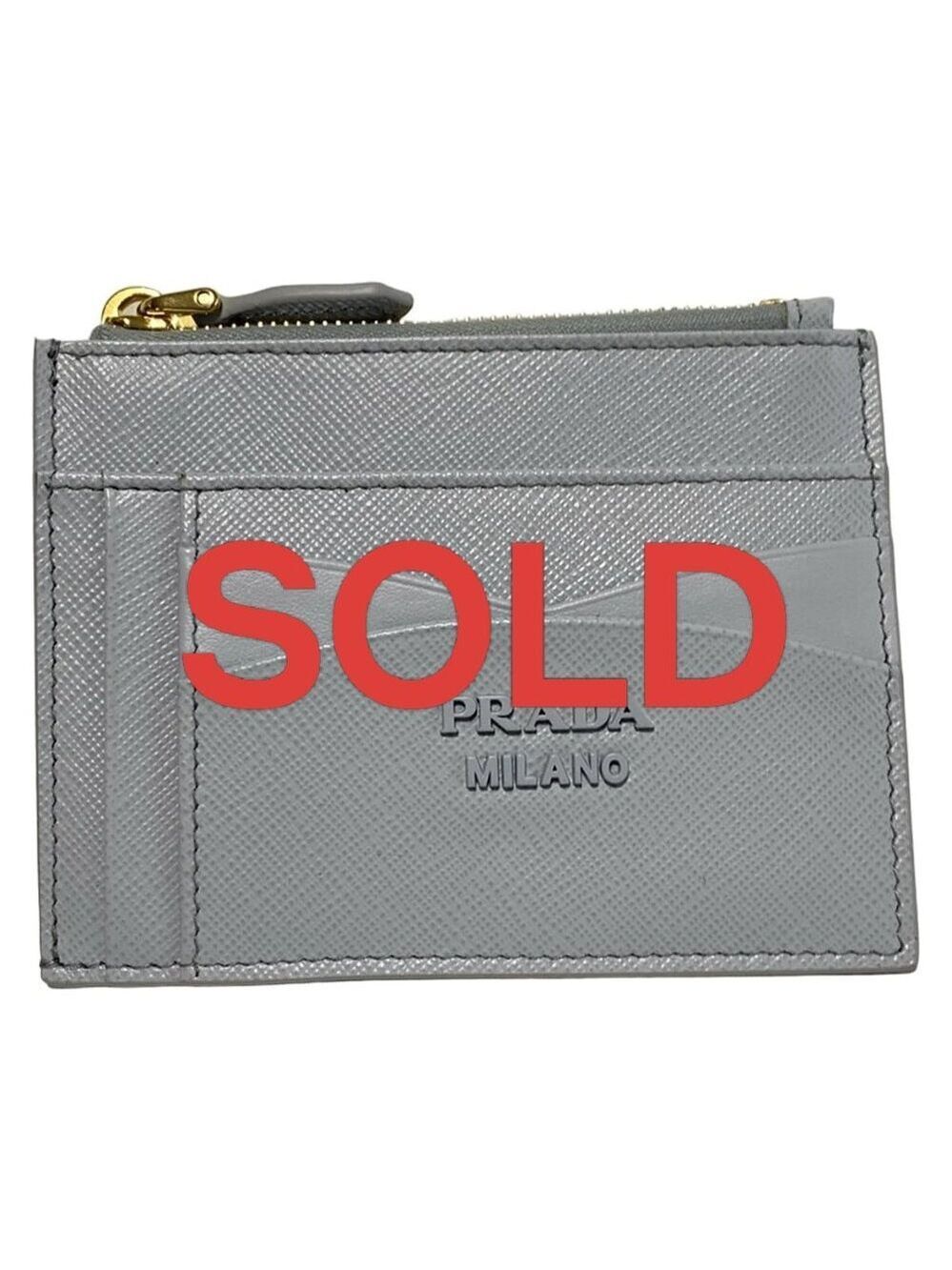 PRADA Light Blue Leather Coin Case 312-052425